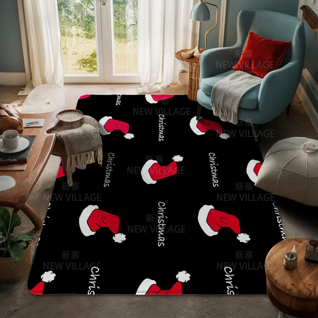 House Entrance Carpet Home Door Mat Living Room Bath Foot Bathroom Non-slip Water Absorption Rugs Bath Merry Christmas Winter