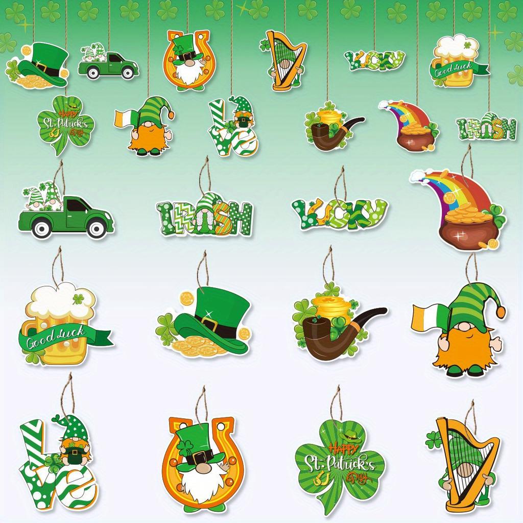 12pcs/set St. Patrick's Party Decoration Hang Tag, Irish Festival Party Decoration Hang Tag, Hang Card,Party Hang Tag Decoration