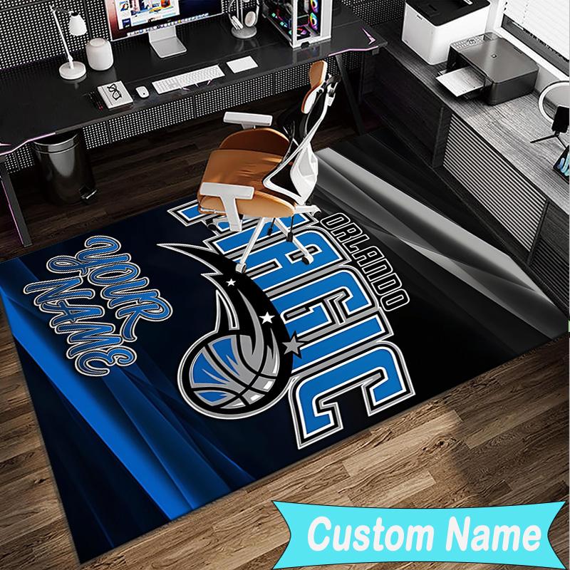 Custom Name Rug Orlando Basketball Area Rug Suitable for Indoor And Outdoor,Carpets for Homes, Offices,Living Rooms,Home Decor,Christmas Gift