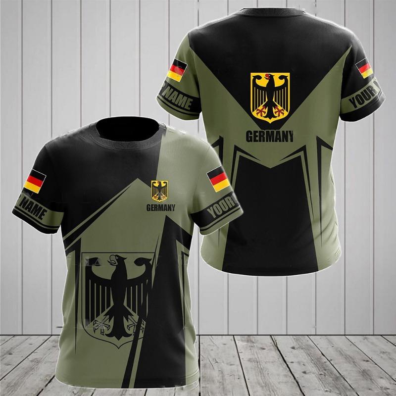 GERMANY Men's T Shirts German National Emblem Printed Summer O-neck Pullover Casual Short Sleeve Tees Oversized T-Shirt For Men