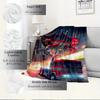 For Transformers,Optimus Prime,Robot Truck-Themed Flannel Blanket, Glam Style, Digital Print, All-Season Comfort, Tear-Resistant, Knitted Cr