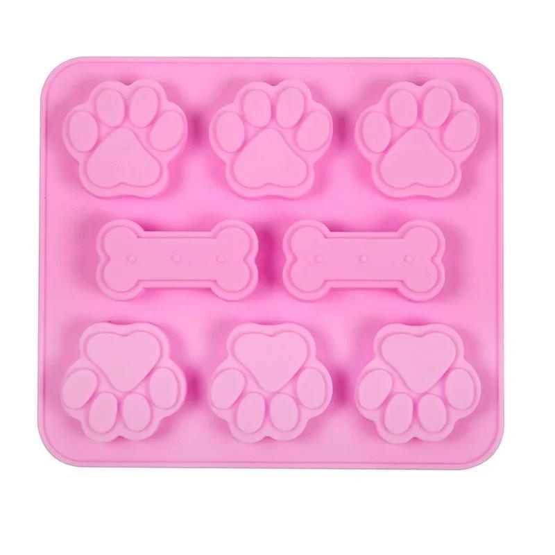 Cute Dog Creative Handmade Footprint Silicone Mold Cake Molds Bone Cookie Cutter Fondant DIY Silicone Bakeware Molds Accessories