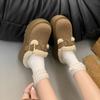 Retro bag head, half slippers, women's cotton slippers, thick bottom fluff, outer wear during the season to increase the height of Birkenga