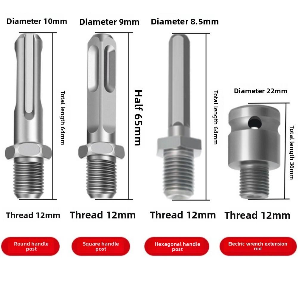 Square Handle Drill Bit Adapter Portable Garden Digging Tool for Electric Drill