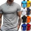 Sommer Herren Freizeit Sport T-Shirt Revers Einfarbig Kurzarm Poloshirt Herrenbekleidung