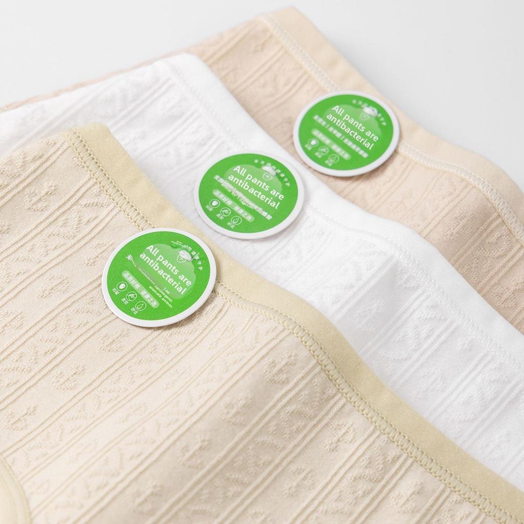 Women's New Spring and Summer A Class Cotton Extended Crotch 10A Anti Bacterial Mid Waist Briefs