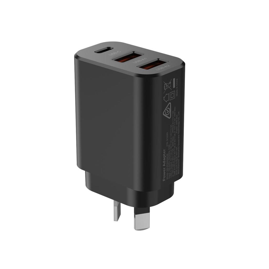 30W SAA Certified PD Multi-Port Charger: 2USB + Type-C