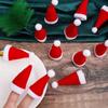 20Pcs/Lot Mini Santa Hat Christmas Wine Bottle Covers Xmas Bottles Holder Table Dinner Decorations