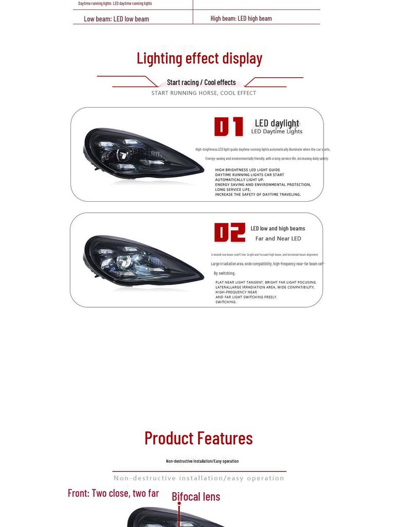 Compatible LED Matrix Headlight Assembly for 2010-2013 Porsche Panamera Retrofit