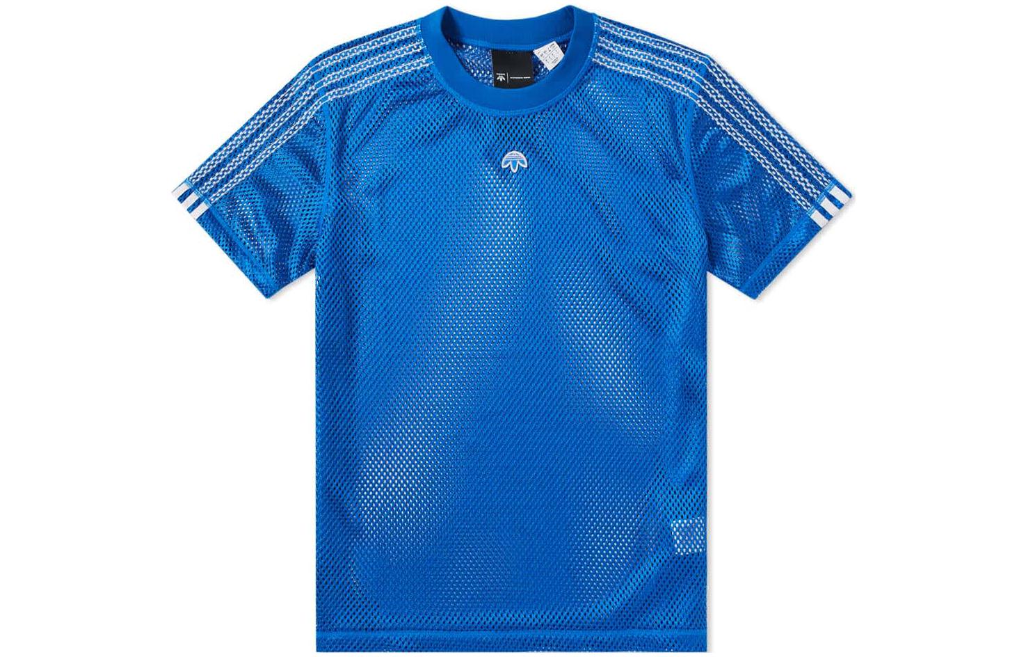 Мужские футболки Adidas Originals Синие с круглым вырезом Умеренный прямой крой CV5284 M