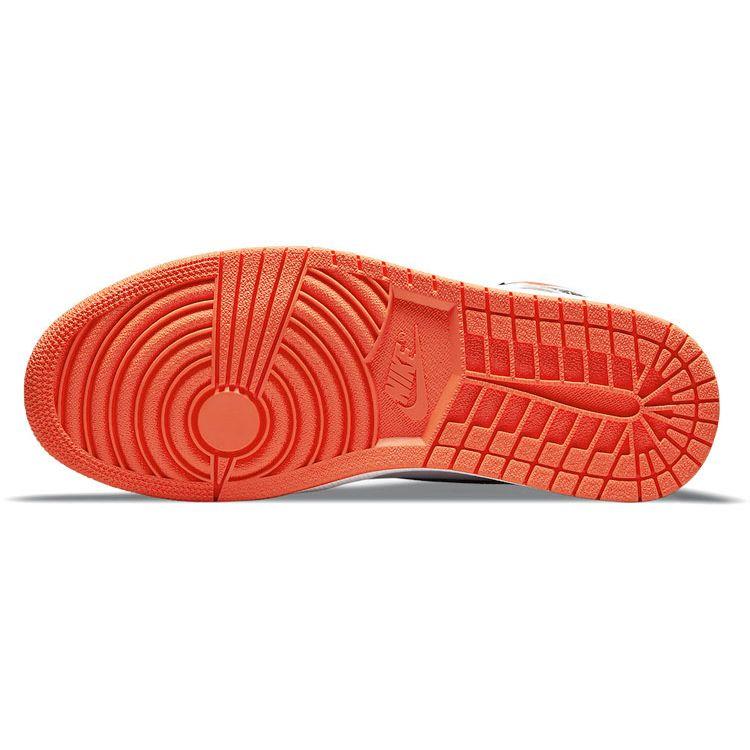 Air Jordan 1 Retro High OG Electro Orange Unisex Sneakers White Black 555088-180
