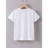 European Sizes Girls' Summer Short-Sleeve Cartoon 'Cappuccino Ballerina' Print T-Shirt