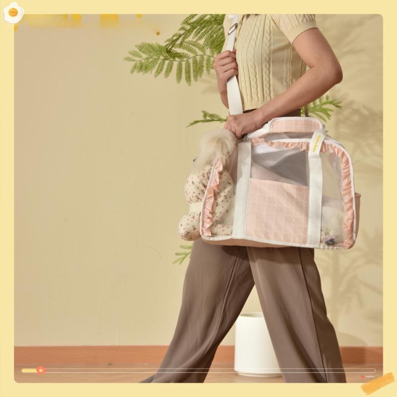 Portable Travel Bag Breathable Comfortable Single Oulder Handheld Dog Bag Soft Outing Pet CarrierSummer Portable Pet Bag