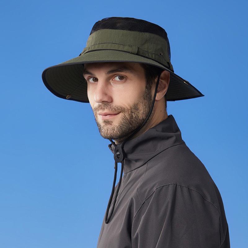 Chapéu de sol ao ar livre de secagem rápida à prova d'água Chapéu de montanhismo anti-ultravioleta masculino Chapéu de pescador com protetor solar feminino