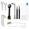 3D Printer Nozzle Cleaner Tool, Cleaning Needles Copper Brush Wrench, Universal for Bambu Creality Anycubic MK8 E3D Hotend Parts