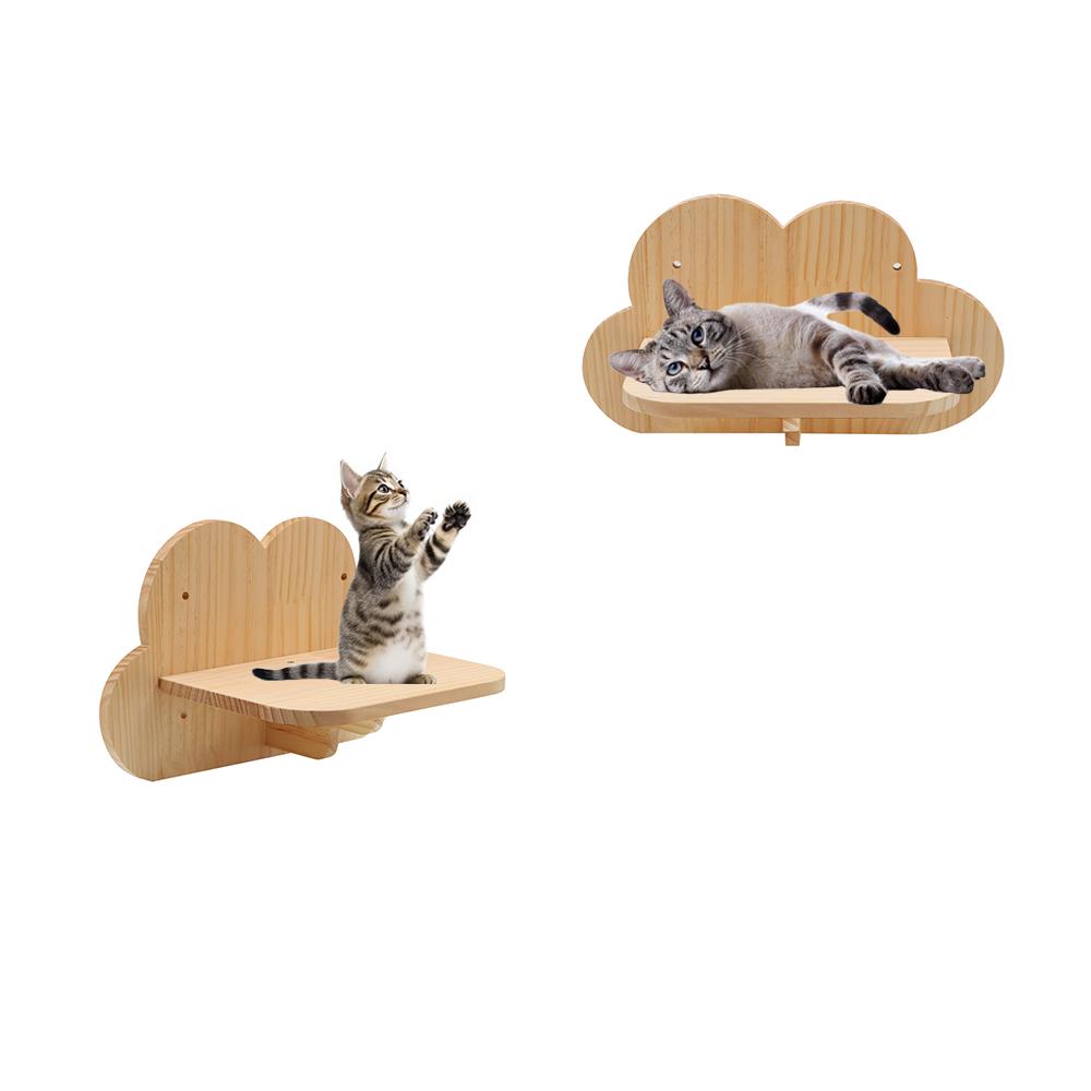 Arbre d'escalade pour chat Étagères en bois murales pour chat Meubles à sauter Griffoir pour chat Hamac Escaliers Cadre de jeu et d'escalade