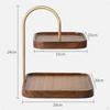 2Tier Wooden Stand Tiered Design Serving Tray European Style TwoLayer Fruit Plate for Living