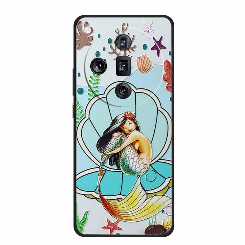 3D Emboss Case For OPPO Find X7 Ultra Phone Case Relief Black Silicone Soft Back Cover Coque For OPPO Find X7 Ultra Cases Fundas