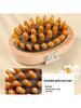 Wooden Scalp Massager Brush With Rounded Tips, Anti-Skid Elastic Handle, Comfortable Scalp Massage T