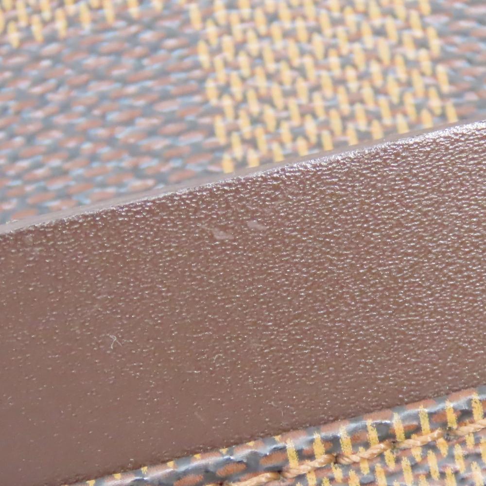 Used LOUIS VUITTON Clutch Bag Saint Louis N51993 Damier/leather Ebene Brown Business Bag