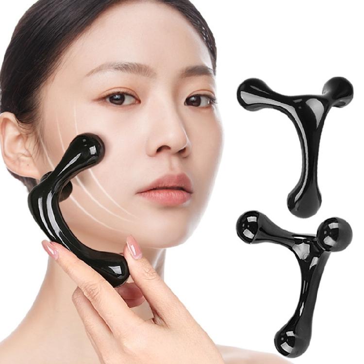Handheld Manual Massager Three Ball Back Massage Stick Arch Body Massager Health Massage Tool