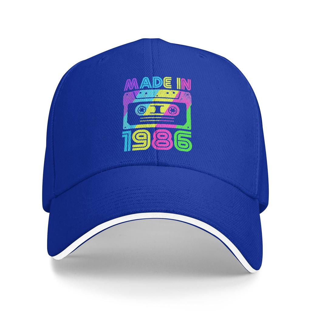 Made In 1986 Cassette Birthday 80s Baseball Cap  Design Print Trucker Hat Spring Unisex Men Kpop Rock Baseball Caps