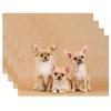 Chihuahua Puppy Placemats Set of 4 Cute Dog Place Mats for Dining Table Kitchen Decor Washable Linen Like Pet Lover Gift