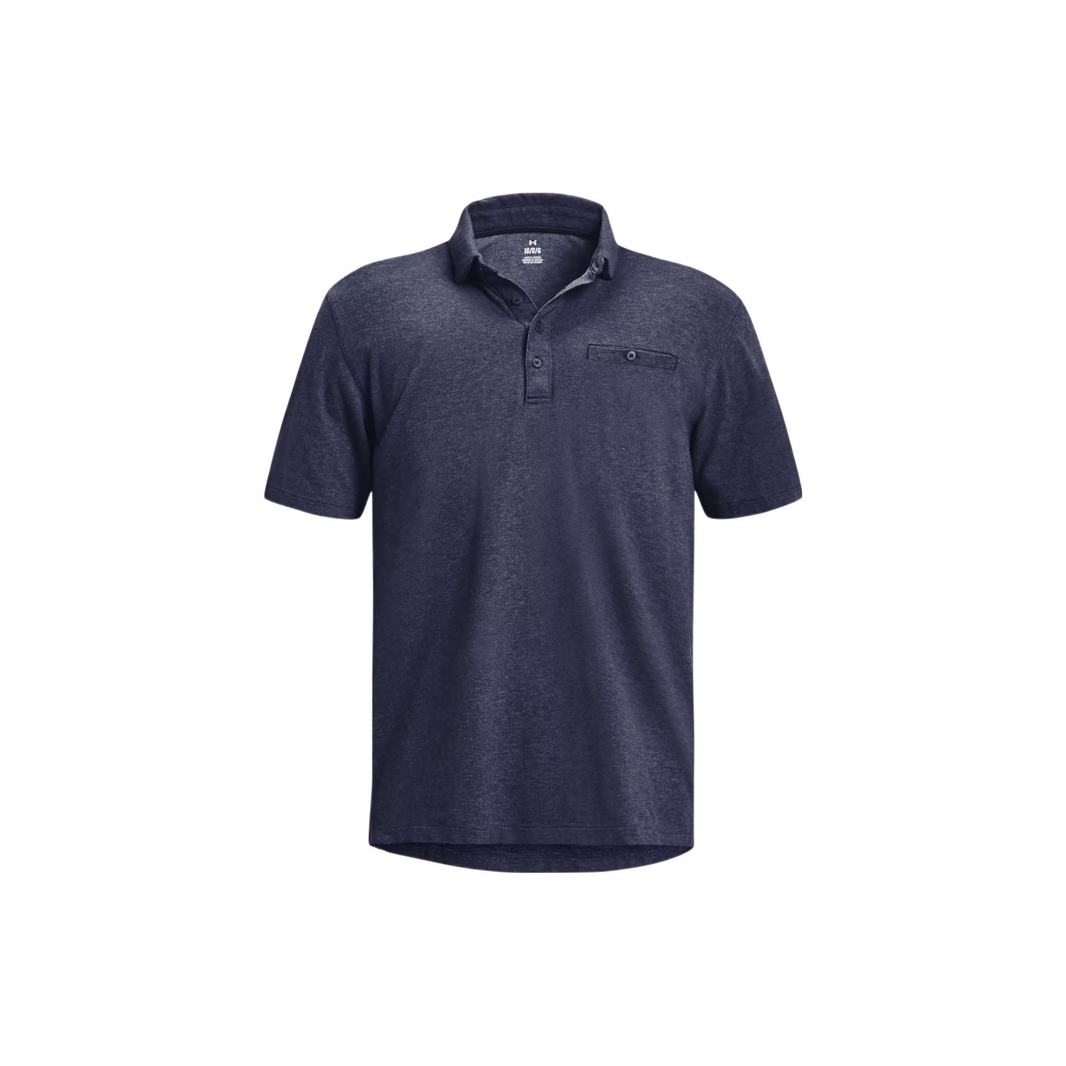 Under Armour Luxe Heather Polo Shirt Dark Blue Men s 1377363-410 M