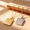 European and American Simple Double-sided Necklace Little Prince Geometric Square Pendant for Men and Women