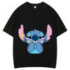 Stitch White T-shirts for Anime Fashion Short Sleeved Shirt Male Female Summer Couple Tops Adults Clothes Gifts Unisex