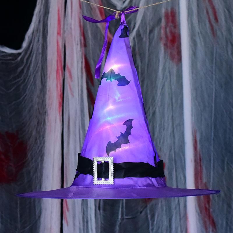 Halloween Witch Hat Ghost Festival Ball Party Scene Decorative Props Led Light Glow Witch Hat Pot