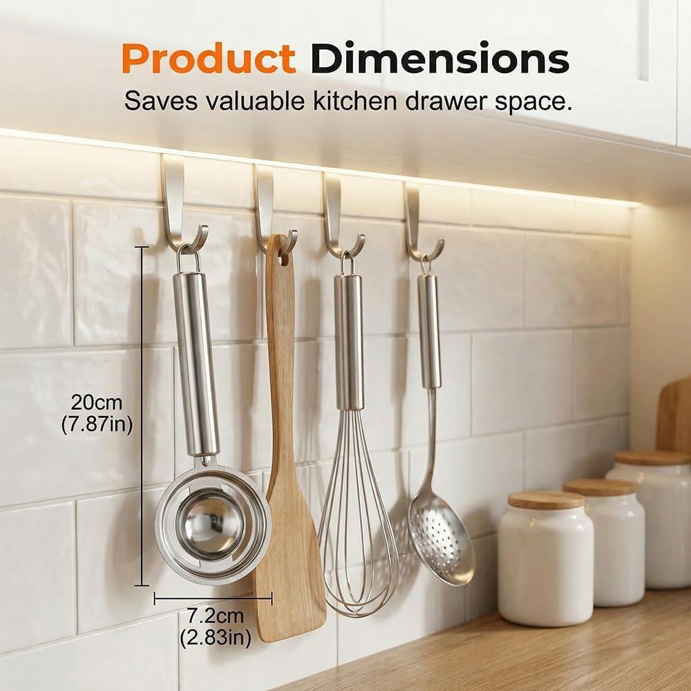 Stainless Steel Egg Yolk Separator, Egg Yolk and Egg White Separator with Long Handle - Suitable for Kitchen Cooking and Baking.