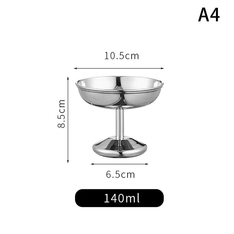 Stainless Steel Ice Cream Cup, Pudding Dessert Bowl, High Base Dessert Cup, Fruit Salad Serving Dish, Cake Plate Snack Dish
