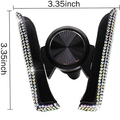 Car Phone Holder Women Diamond Crystal Car Air Vent Mount Clip Mobile Phone Holder Stand In Car Bracket Interior Accessories