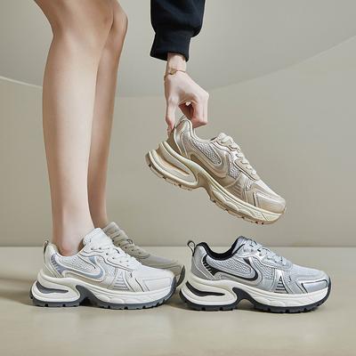 The Same Dad Shoes Women's Summer Height Increase Front Lace-up Women's Shoes Trend Breathable Mesh Casual Sports Shoes