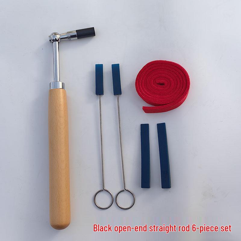 Piano Tuning Tools: 6-Piece Set with Thin Rod, Straight Rod, and Black Wrench Mouth