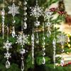 Christmas Transparent Snowflake Crystal Pendants Decorations Xmas Tree Hanging Ornament Christmas Home Decorations New Year Gift