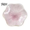 Talos Soy Sauce Dish Plate, Ceramic Lotus Leaf Design, High-Temperature Fired Unique Texture Jewelry Holder, for Dipping Vinegar Snack