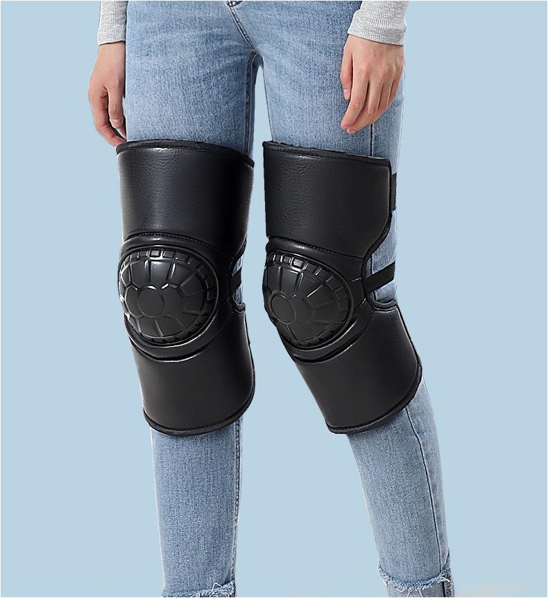 Winter Windproof Electric Motorcycle Knee Pads: Unisex, Thick, Long, and Short Style with Hard Shell for Cold Protection