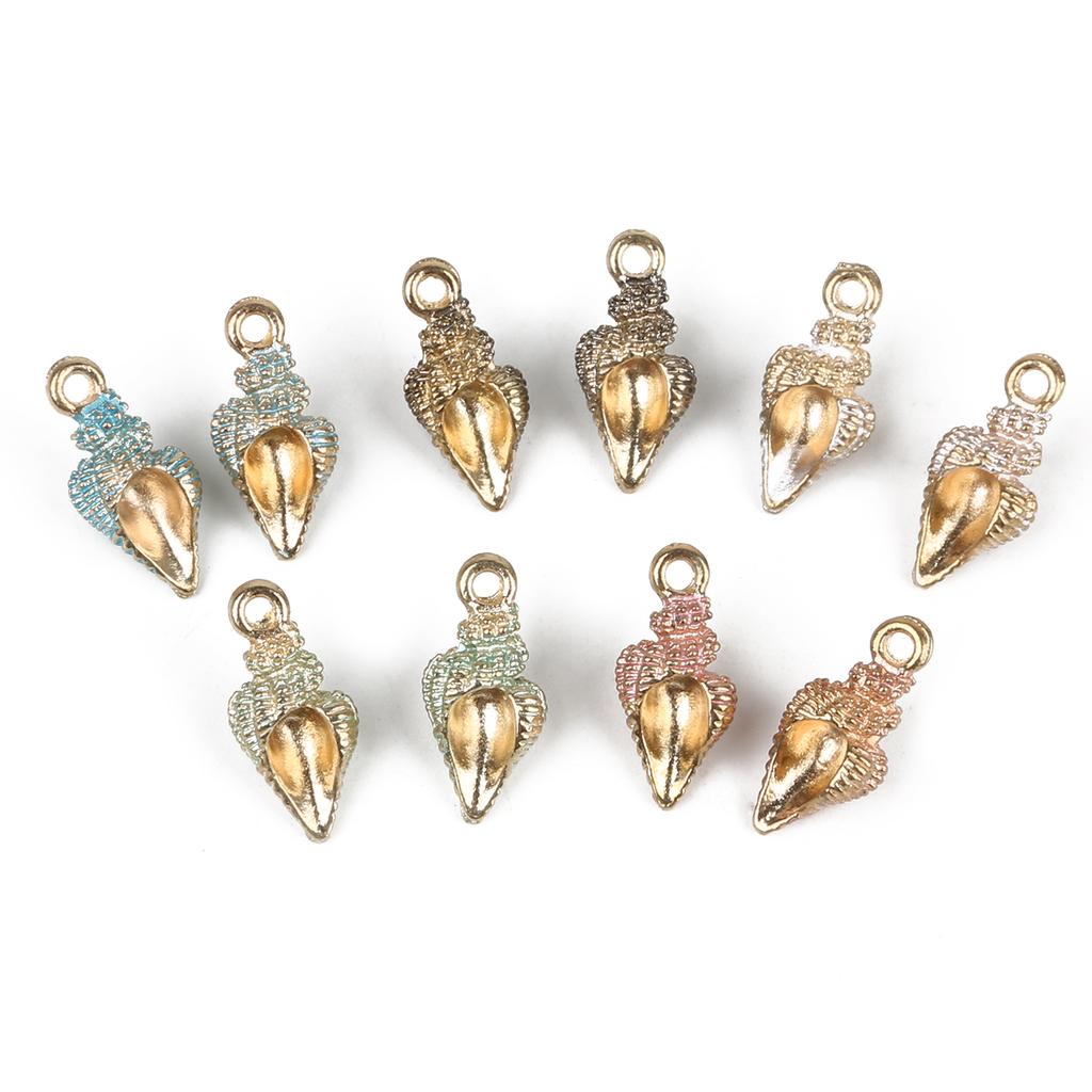 9-12Pcs Multi-Styles Starfish Shell Conch Crown Enamel Charms Pendant For Jewelry Making DIY Bracelet Necklace