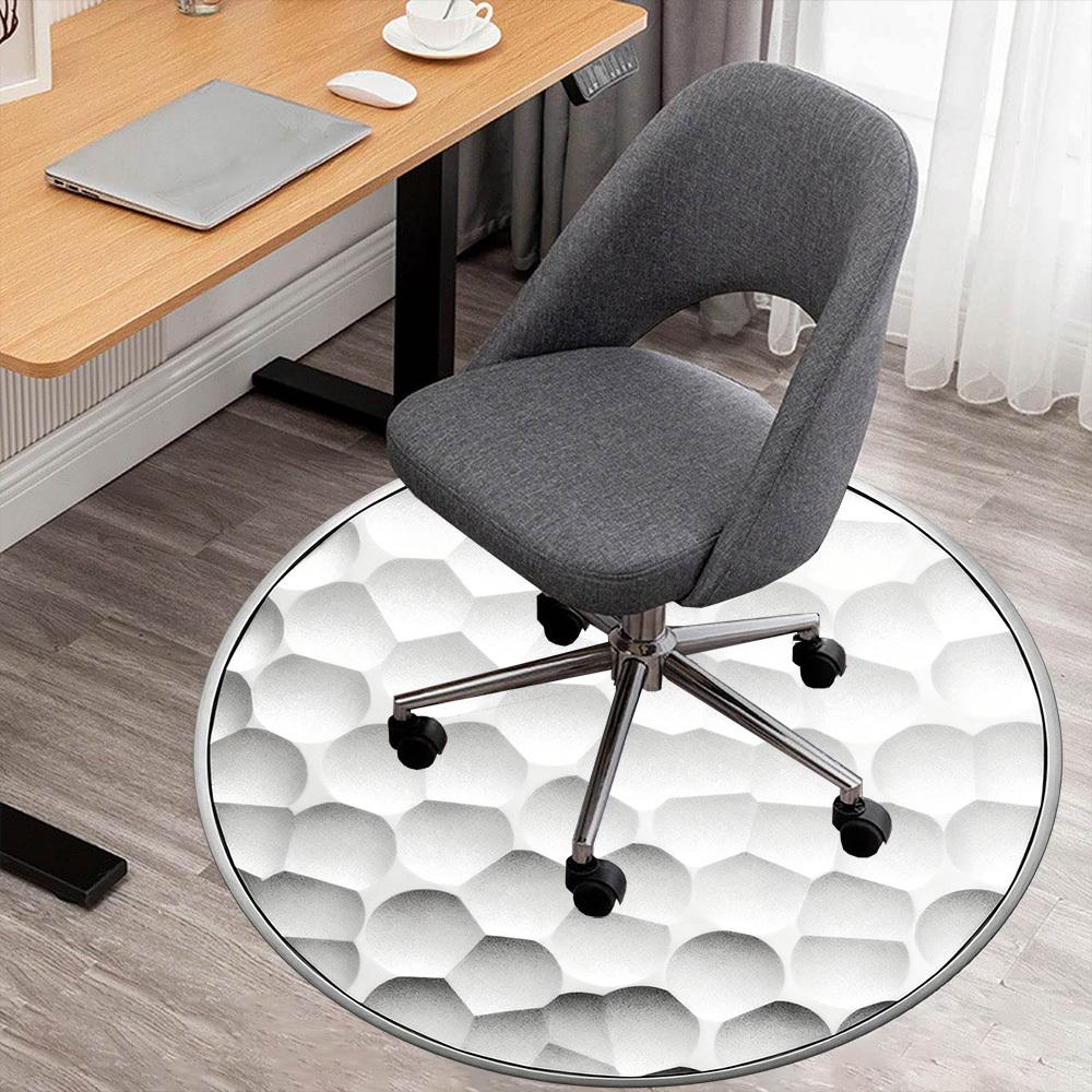 1pc Golf Ball Texture Round Chair mat office Area Rug - Non-Slip, Floor Mat for Office, Bedroom, Ideal home decor gift p0105099