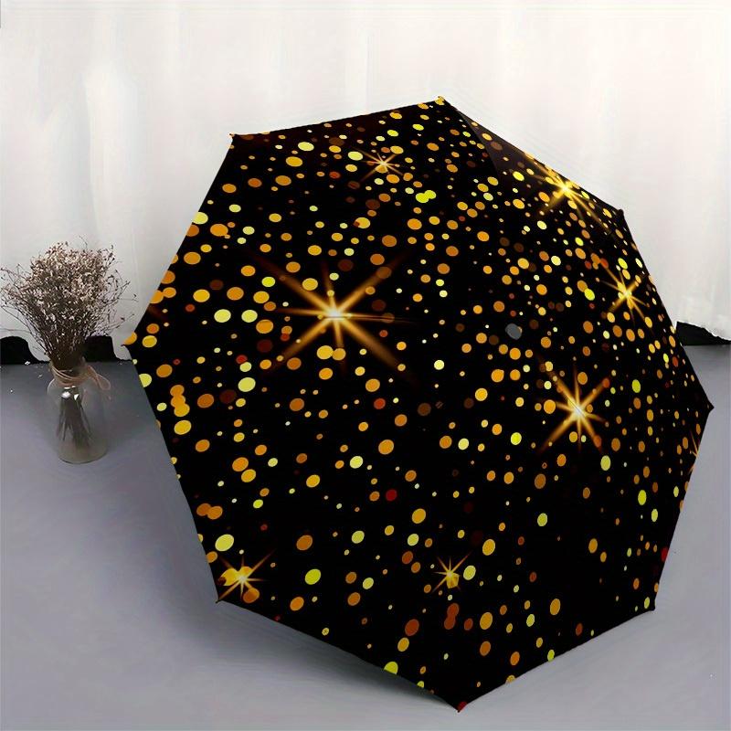 1pc Golden Sparkles Themed High-quality Umbrella,Automatic Opening and Closing Umbrella,Multi-functional Umbrella G0811189
