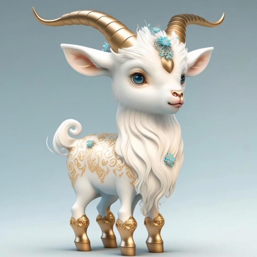 2D Flat Goat Pendant Shining Animal Hanging Decoration Christmas Tree Ornament  Holiday Party Decor