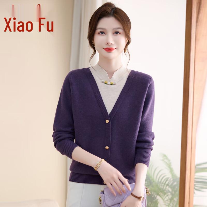 

Xiao Fu Women s Plus Size Cheongsam Collar Fleece-Lined Thermal Sweater 5XL