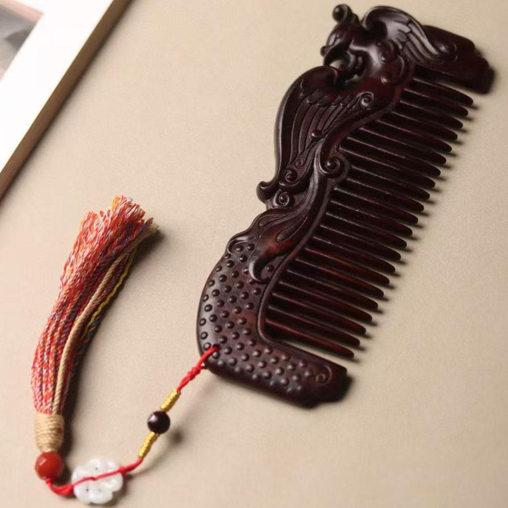 Red Sandalwood Lotus Plum Blossom Comb - Ancient Style