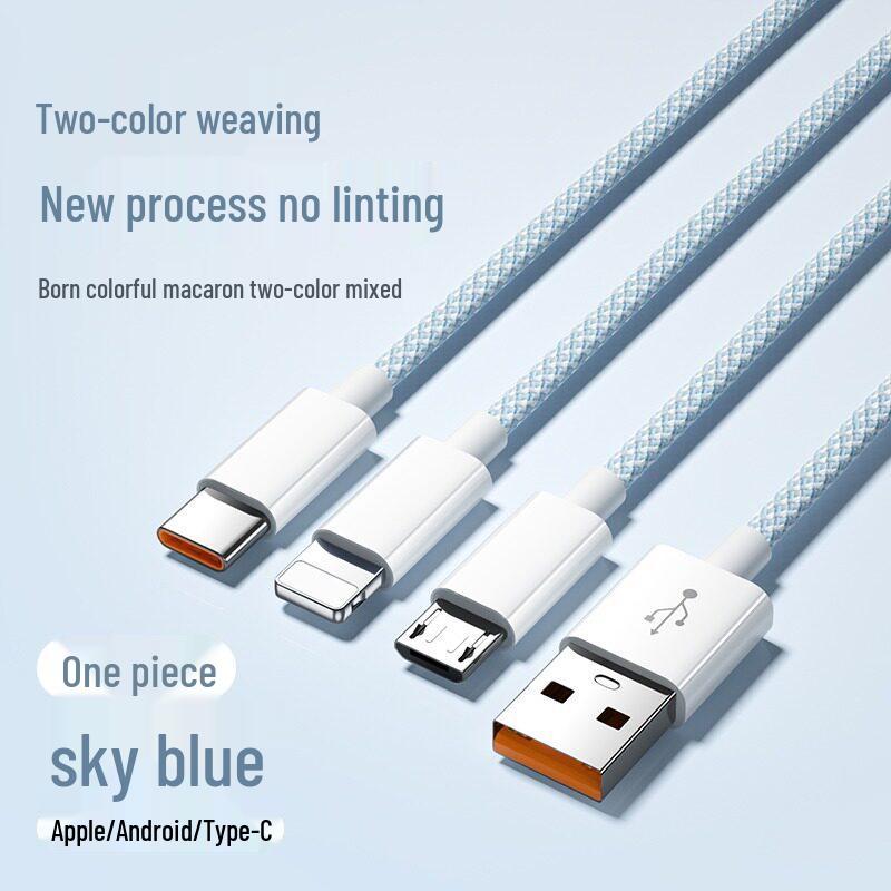 100W Fast Charging Multi-Head Cable: Compatible with Apple & Android