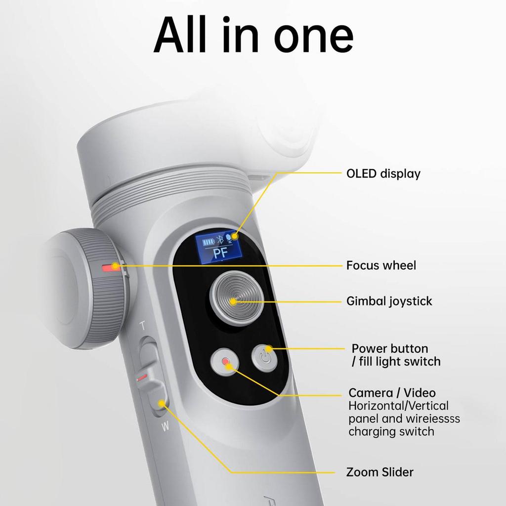 Aochuan 3 Axis Smart Handheld Gimbal Stabilizer For iPhone And Android Smartphone Stabilizer Smart XPro Grey