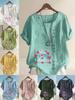 Women's Fashion Love Letter Print Shot Sleeve T-shirt Loose Cotton Shirt Casual Loose Summer Plus Size Blouse Tops