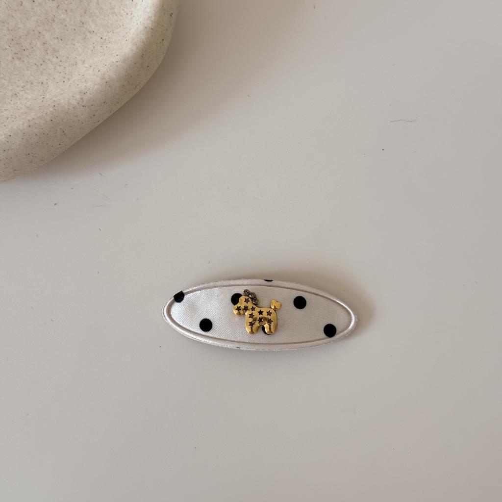 Cute Fringe Clip with Small Horse Polka Dot Oval Hairpin, A Light and Fresh BB Hairpin.