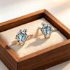 Ozean-Thema Niedliche Verspielte Schildkröte Zarter Diamantbesetzter 925er Sterlingsilber Schmuck Persönlichkeit Tier Ohrstecker 3156